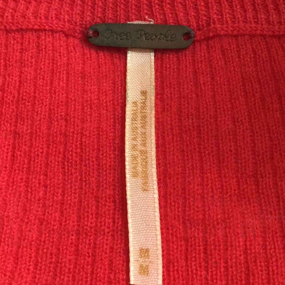 Free People Red Ribbed Sweater - Picture 3 of 5